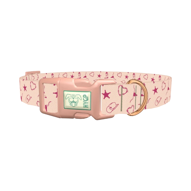 Cowboy Heart Dog Collar - plastic rose gold