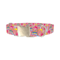 Colorful Mushroom Field Dog Collar - metal silver