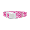 Pink Spiral Tie-Dye Dog Collar - plastic rose gold