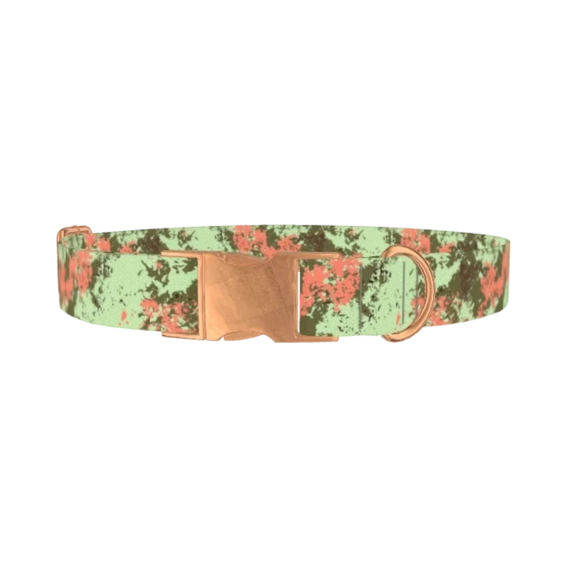Paint Splatter Dog Collar - metal rose gold