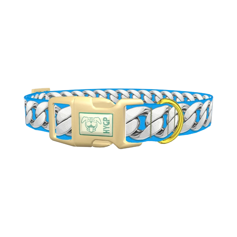 Silver Chain Link Dog Collar - plastic gold