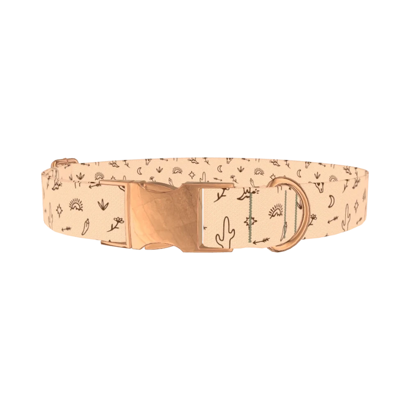 Southwestern Desert Dog Collar - metal rose gold