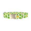 Green Apple Dog Collar - metal silver