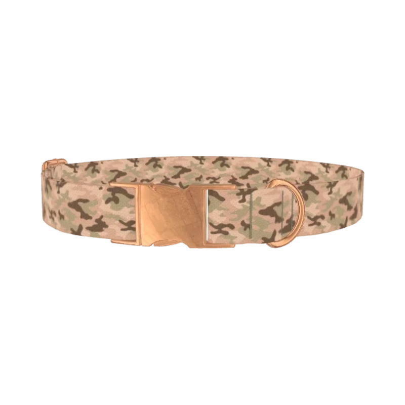 Sandy Camouflage Dog Collar - metal rose gold