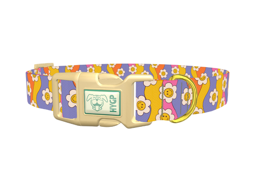 Groovy Smile Flower Dog Collar