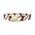 Royal Card Pattern Dog Collar - plastic gold