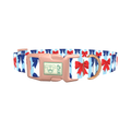 Patriotic Bow Dog Collar - plastic rose gold