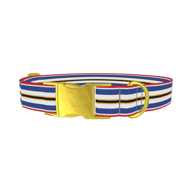 Patriotic Stripe Dog Collar - metal gold