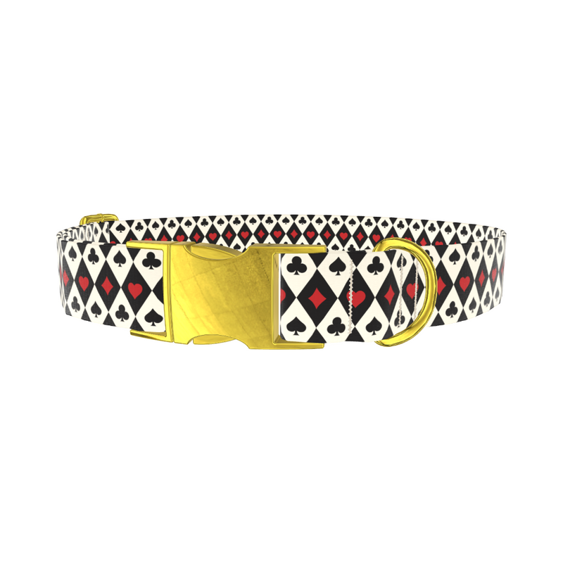 Card Suit Pattern Dog Collar