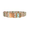 Abstract Tribal Stripe Dog Collar - metal rose gold
