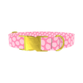 Pink Easter Egg Dog Collar - metal gold
