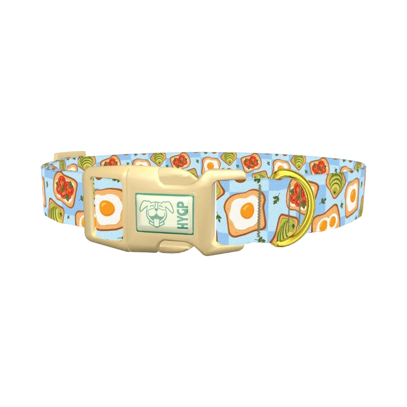 Breakfast Toast Dog Collar - plastic gold