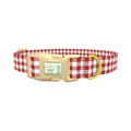Geometric Plaid Dog Collar - plastic gold
