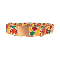Multicolor Leaf Pattern Dog Collar - metal rose gold