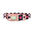 Valentine Heart Stripe Dog Collar - plastic rose gold