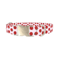 Ladybug Print Dog Collar - metal silver