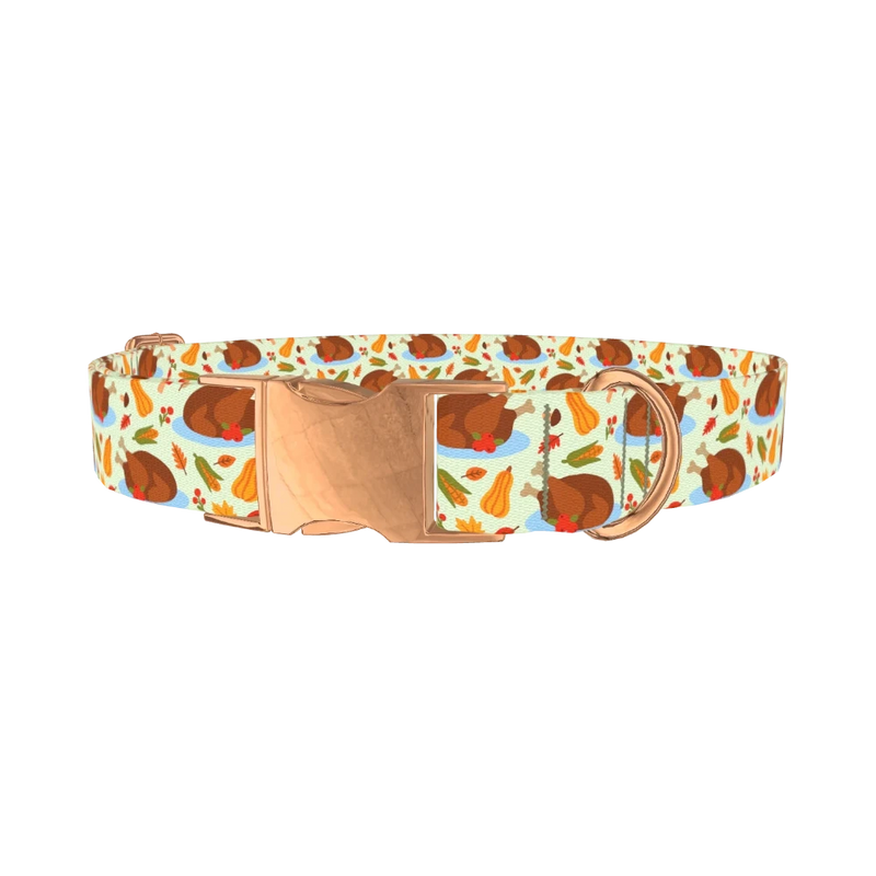 Harvest Feast Dog Collar - metal rose gold