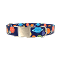 Space Planets Dog Collar - metal silver