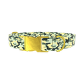 Light Green Camo Dog Collar - metal gold