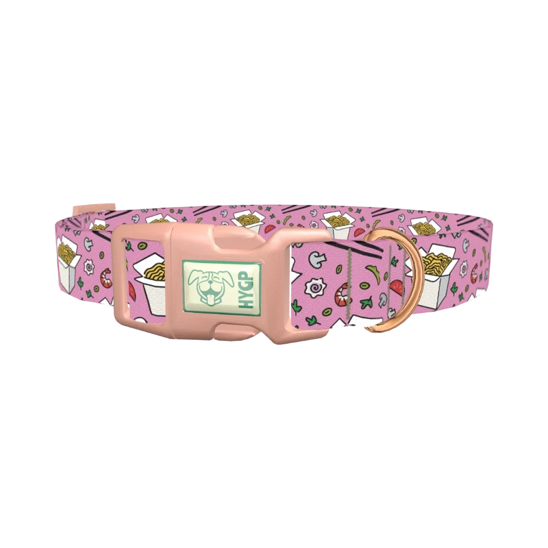 Noodle Takeout Dog Collar - plastic rose gold