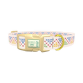 Geometric Cross Dog Collar - plastic gold