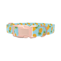 Blue Pineapple Dog Collar - plastic gold