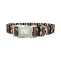 Geometric Stripe Dog Collar - plastic silver