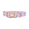 Heart Stripes Dog Collar - plastic rose gold