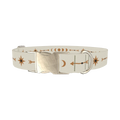 Celestial Sun Moon Dog Collar - metal silver