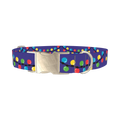 Christmas Lights Dog Collar - metal silver