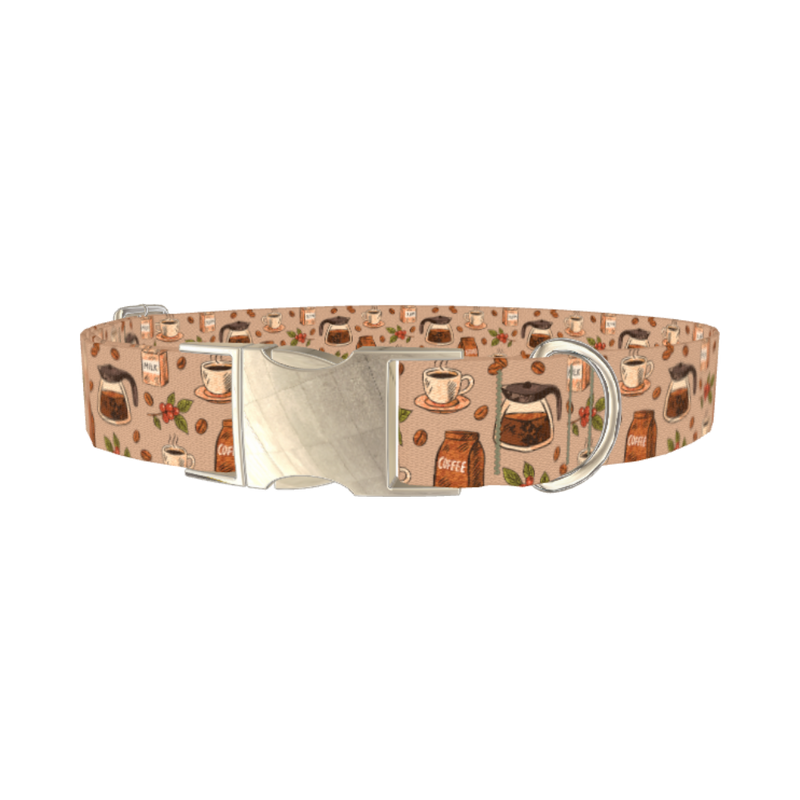 Coffee Berry Dog Collar - metal silver