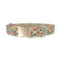 Autumn Leaves Mushroom Dog Collar - metal silver