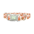 Peach Floral Dog Collar - plastic silver
