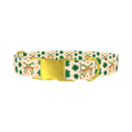 St. Patrick's Clover Bow Dog Collar - metal gold