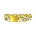 White and Yellow Daisy Dog Collar - metal gold