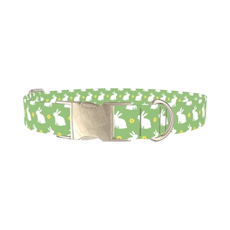 Easter Bunny Dog Collar - metal silver
