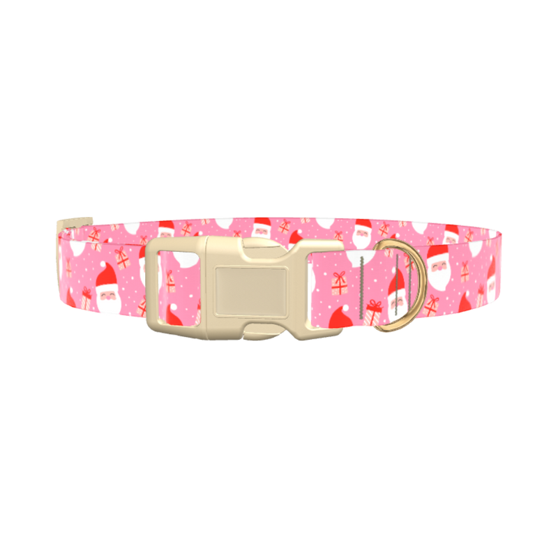Christmas Santa Dog Collar - plastic rose gold
