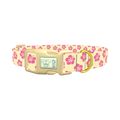 Floral Hibiscus Dog Collar - plastic gold