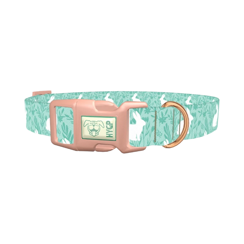 Wildflower Bunny Dog Collar - plastic rose gold