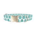 Teal Easter Egg Pattern Dog Collar - metal silver