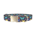 Colorful Bugs Dog Collar - metal silver