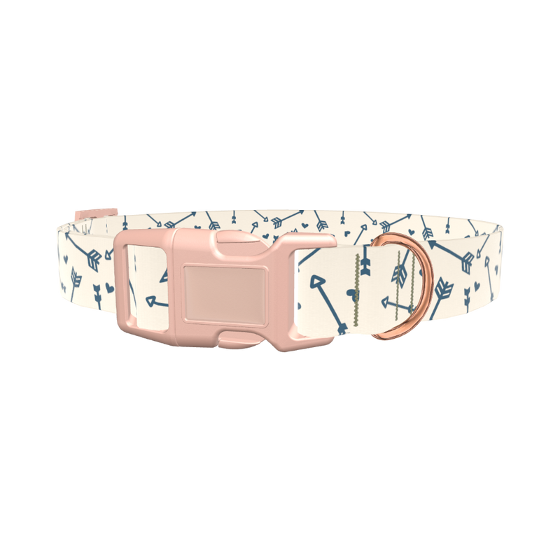 Heart Arrow Dog Collar - plastic silver