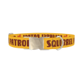 Yellow Squirrel Dog Collar - metal silver