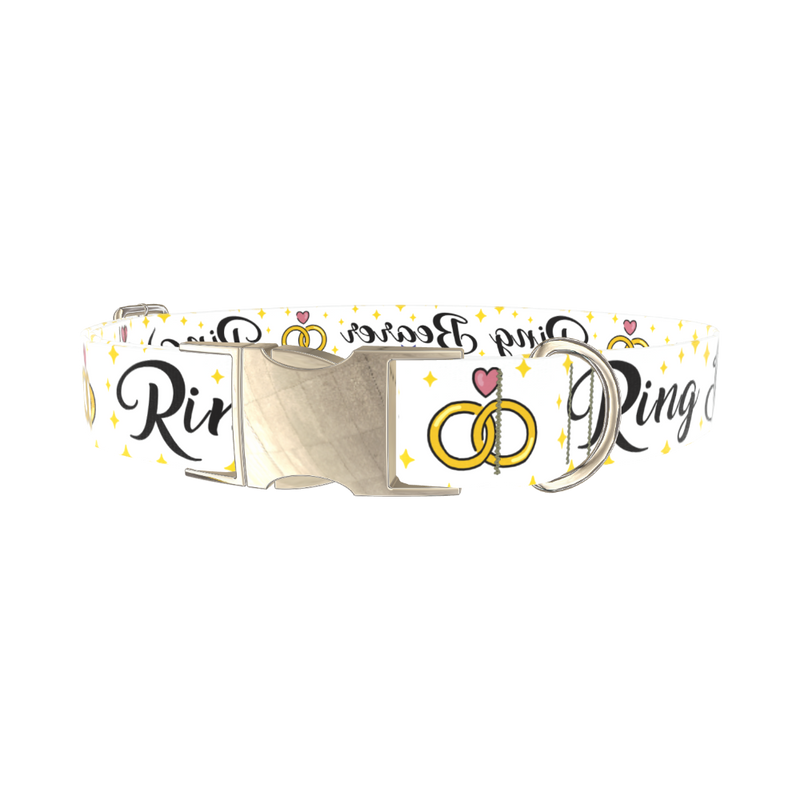 Wedding Ring Dog Collar - metal silver