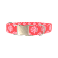 Coral Pattern Dog Collar - metal gold