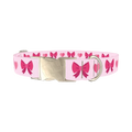 Ribbon Heart Dog Collar - metal silver