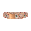 Christmas Poinsettia Dog Collar - metal rose gold