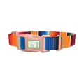 Mexican Textile Stripes Dog Collar - plastic rose gold