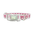 Pink Teddy Bear Dog Collar - plastic silver