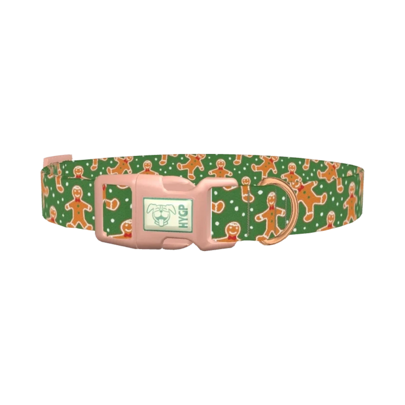 Gingerbread Cookie Dog Collar - plastic rose gold
